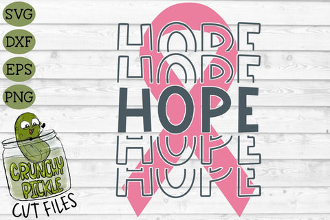 Breast Cancer Ribbon Hope SVG File SVG Crunchy Pickle 