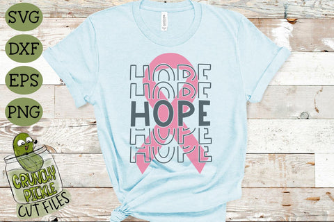Breast Cancer Ribbon Hope SVG File SVG Crunchy Pickle 
