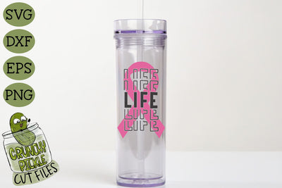 Breast Cancer Ribbon Life SVG File SVG Crunchy Pickle 