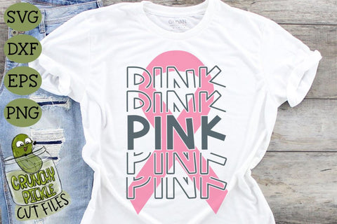 Breast Cancer Ribbon Pink SVG File SVG Crunchy Pickle 