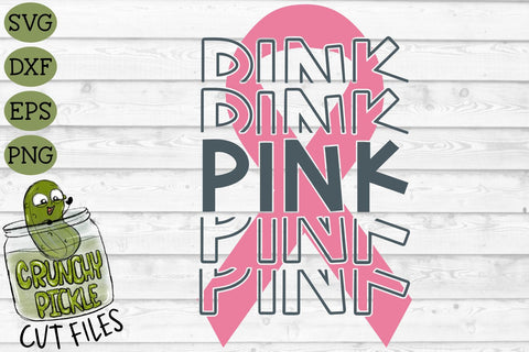 Breast Cancer Ribbon Pink SVG File SVG Crunchy Pickle 