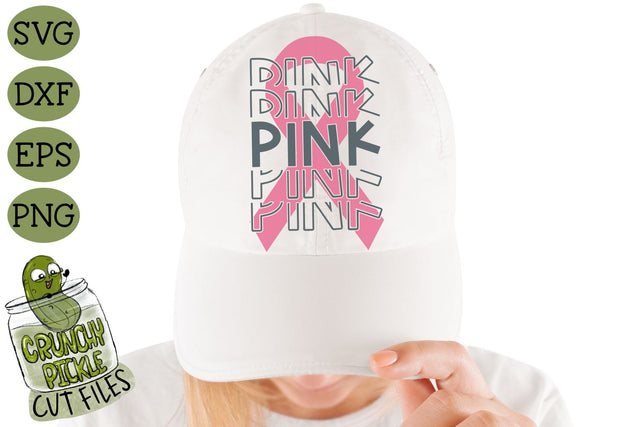 Breast Cancer Ribbon Pink SVG File SVG Crunchy Pickle 