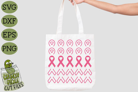 Breast Cancer Ribbon Repeating SVG File SVG Crunchy Pickle 