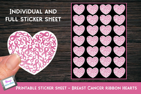 Breast Cancer Ribbon Sticker | Breast Cancer Awareness SVG Stacy's Digital Designs 