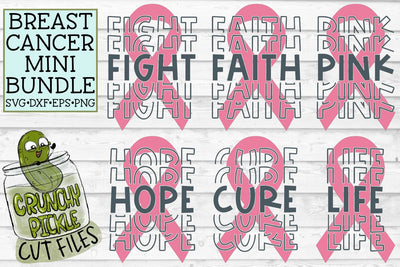 Breast Cancer Ribbon SVG File Mini Bundle SVG Crunchy Pickle
