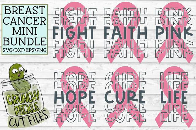 Breast Cancer Ribbon SVG File Mini Bundle SVG Crunchy Pickle