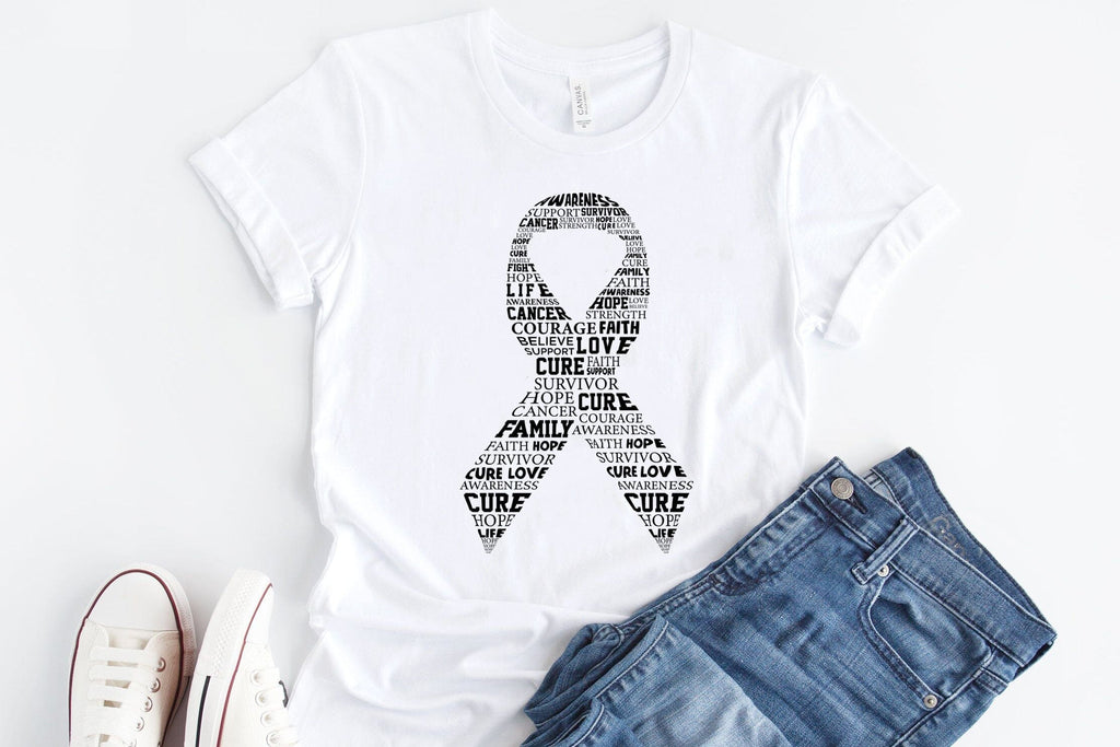 Breast Cancer Ribbon Typography SVG Design - So Fontsy