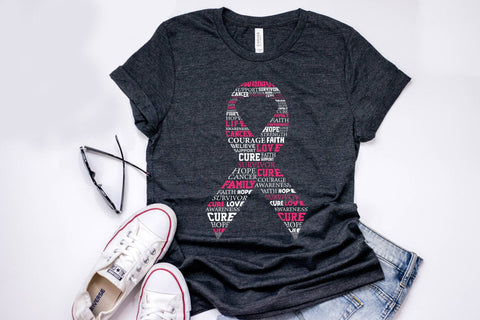 Breast Cancer Ribbon Typography SVG Design SVG CraftLabSVG 