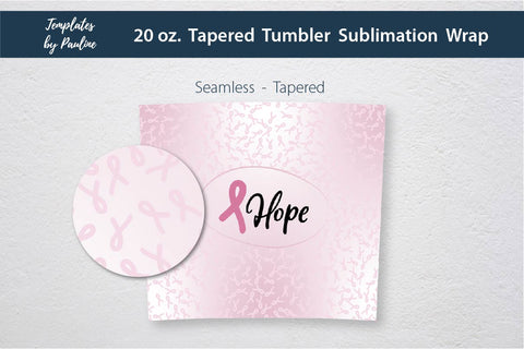 Breast Cancer Seamless Sublimation Wrap for Skinny Tumbler PNG Sublimation Templates by Pauline 