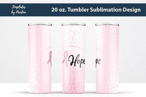 Breast Cancer Seamless Sublimation Wrap for Skinny Tumbler PNG Sublimation Templates by Pauline 