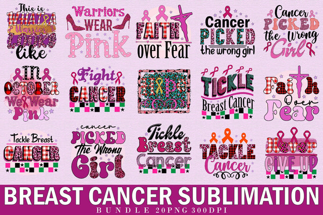 Breast Cancer Sublimation Bundle Sublimation SVGArt 