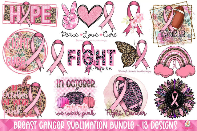 Breast Cancer Sublimation Bundle Sublimation The Wild Daisy 