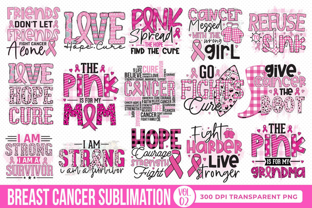 Breast Cancer Sublimation Bundle Vol.2 Sublimation CraftLabSVG 