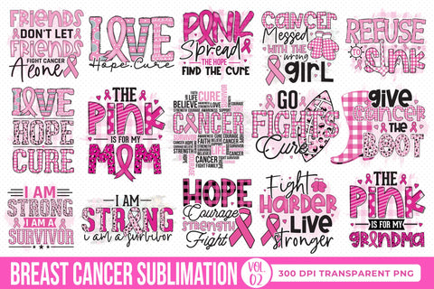 Breast Cancer Sublimation Bundle Vol.2 Sublimation CraftLabSVG 