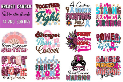 Breast Cancer Sublimation Design Bundle Sublimation SVGArt 