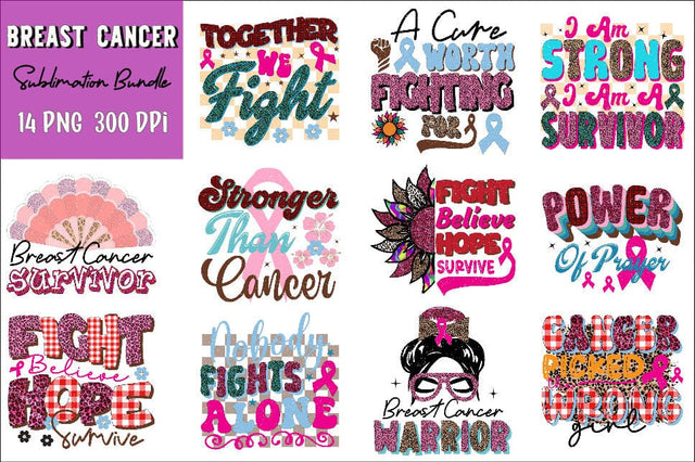 Breast Cancer Sublimation Design Bundle Sublimation SVGArt 