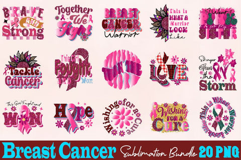 Breast Cancer Sublimation Design Bundle Sublimation SVGArt 