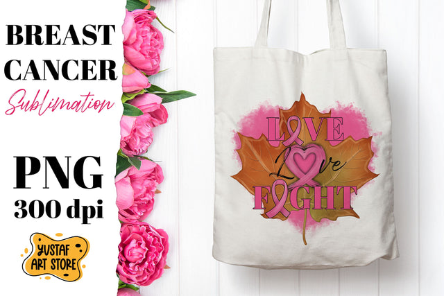 Breast Cancer sublimation. Live Love Fight. Pink October Sublimation Yustaf Art Store 