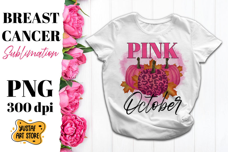 Breast Cancer sublimation. Pink October pumpkin Design Sublimation Yustaf Art Store 