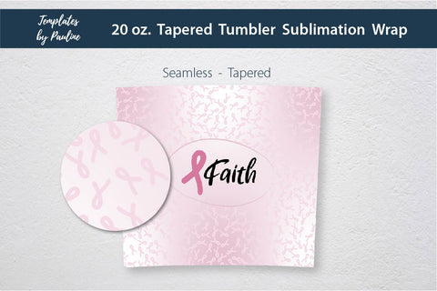 Breast Cancer Sublimation Wrap for Skinny Tumbler PNG Sublimation Templates by Pauline 