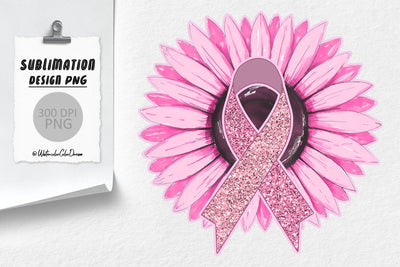 Breast Cancer Sunflower Sublimation WatercolorColorDream 