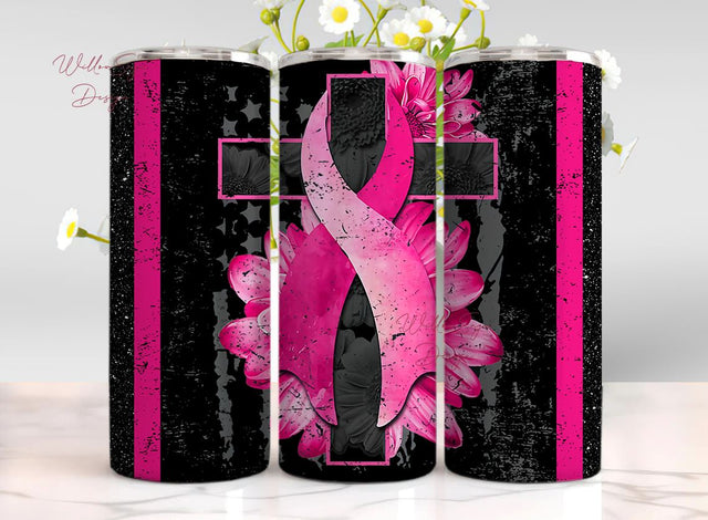 Breast Cancer Survivor 20 oz Skinny Tumbler Sublimation Design Digital Download PNG, Pink Ribbon Awareness Tumbler, Breast Cancer Tumbler 20 oz Skinny Tumbler Sublimation Sublimation WillowSageDesign 