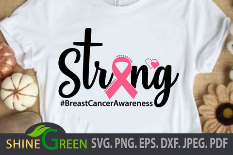 Breast Cancer SVG, Awareness, Strong DXF EPS PNG #BreastCancerAwareness SVG Shine Green Art 