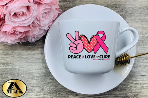 Breast Cancer SVG Awareness SVG Peace Love Cure SVG Cut File SVG zoellartz 
