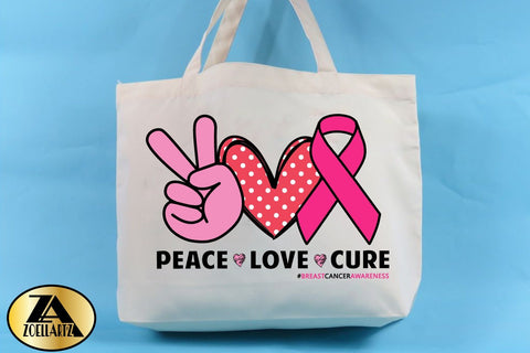 Breast Cancer SVG Awareness SVG Peace Love Cure SVG Cut File SVG zoellartz 