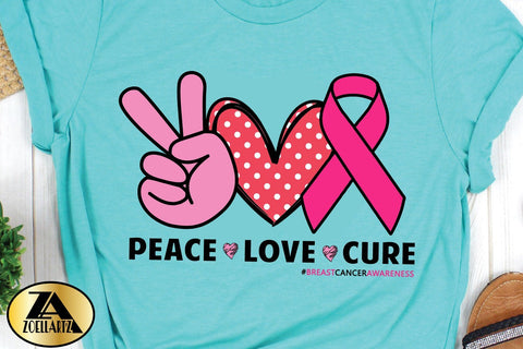 Breast Cancer SVG Awareness SVG Peace Love Cure SVG Cut File SVG zoellartz 