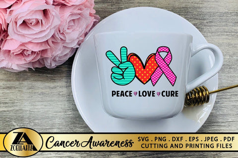 Breast Cancer SVG Awareness SVG Peace Love Cure SVG Pink Ribbon SVG SVG zoellartz 