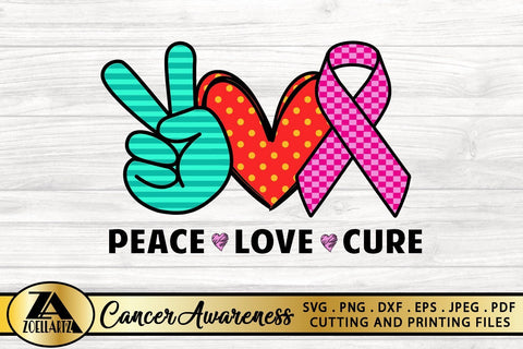Breast Cancer SVG Awareness SVG Peace Love Cure SVG Pink Ribbon SVG SVG zoellartz 