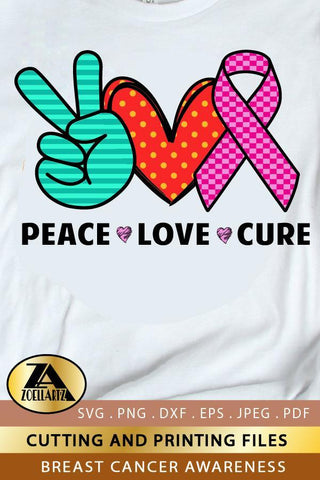Breast Cancer SVG Awareness SVG Peace Love Cure SVG Pink Ribbon SVG SVG zoellartz 