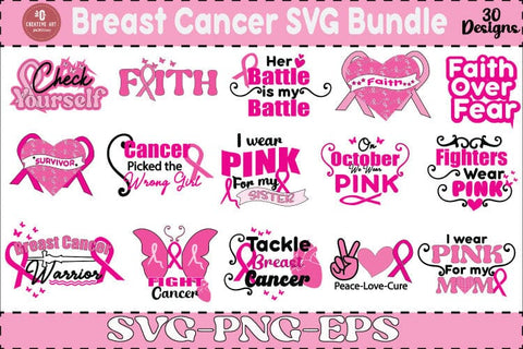 Breast Cancer SVG Bundle, Cancer SVG, Cancer Awareness SVG jacpot007 