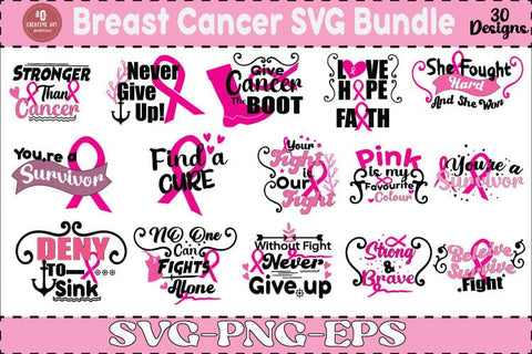 Breast Cancer SVG Bundle, Cancer SVG, Cancer Awareness SVG jacpot007 