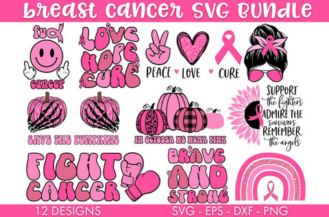 Breast Cancer SVG Bundle Cut file SVG Freeling Design House 