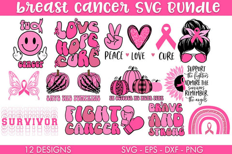 Breast Cancer SVG Bundle Cut file SVG Freeling Design House 