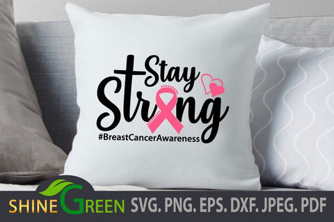 Breast Cancer SVG Bundle Cut Files - 6 Designs with Pink Ribbon SVG Shine Green Art 