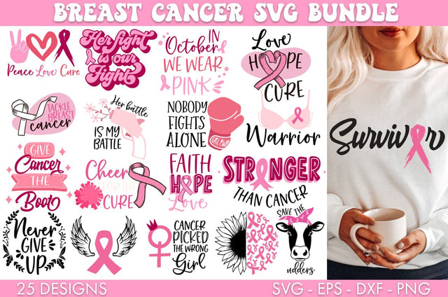 Breast Cancer SVG Bundle PNG Sublimation SVG Freeling Design House 