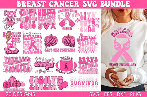 Breast Cancer SVG Bundle PNG Sublimation SVG Freeling Design House 