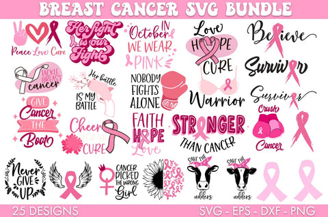 Breast Cancer SVG Bundle PNG Sublimation SVG Freeling Design House 