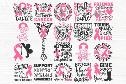 Breast Cancer SVG Bundle, Ribbon Svg, Survivor Svg SVG TonisArtStudio 