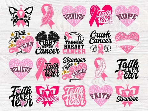 Breast Cancer SVG Bundle, Survivor Svg, Ribbon Svg SVG TonisArtStudio 