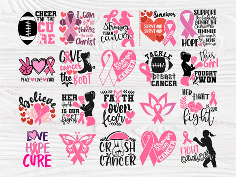 Breast Cancer SVG Bundle, Survivor Svg, Ribbon Svg SVG TonisArtStudio 