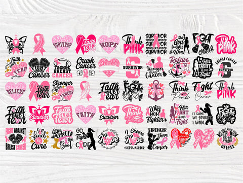 Breast Cancer SVG Bundle, Survivor Svg, Ribbon Svg SVG TonisArtStudio 
