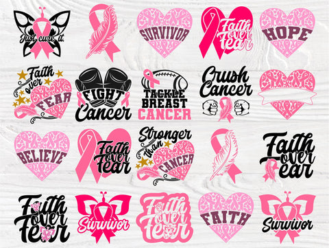 Breast Cancer SVG Bundle, Survivor Svg, Ribbon Svg SVG TonisArtStudio 