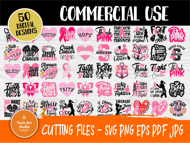 Breast Cancer SVG Bundle, Survivor Svg, Ribbon Svg SVG TonisArtStudio 