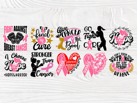 Breast Cancer SVG Bundle, Survivor Svg, Ribbon Svg SVG TonisArtStudio 