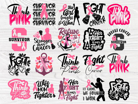 Breast Cancer SVG Bundle, Survivor Svg, Ribbon Svg SVG TonisArtStudio 