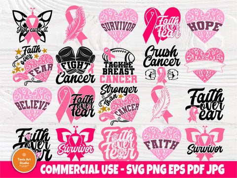 Breast Cancer SVG Bundle, Survivor Svg, Ribbon Svg SVG TonisArtStudio 